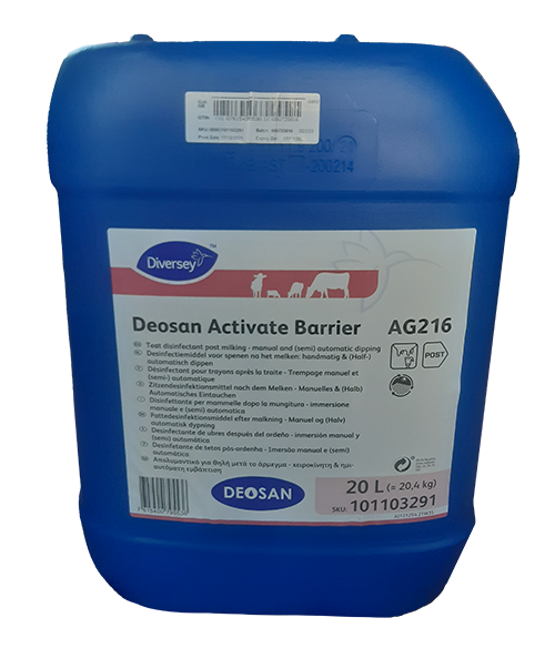Deosan Activate Barrier - Barriera biocida post-mungitura, a base di iodio, con proprietà dermoattive