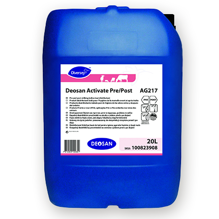 Deosan Activate Pre/Post - Biocida pre e post–mungitura a base di iodio pronto all’uso, formulazione 2-in-1.